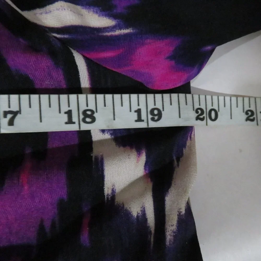 BOGO Jones New York Boho Abstract Purple pink black tunic blouse Top LG Petite - Picture 8 of 8